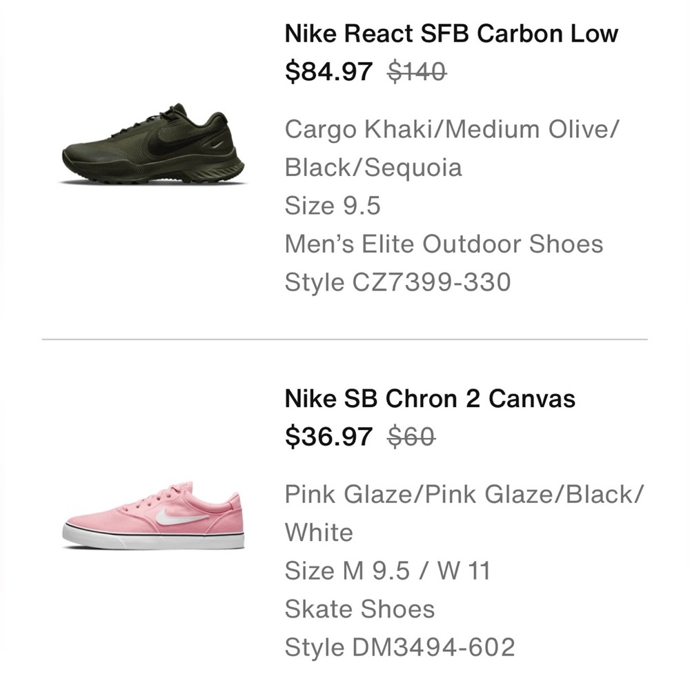 Nike hiking shoes worn only a few times. Mens 9.5.